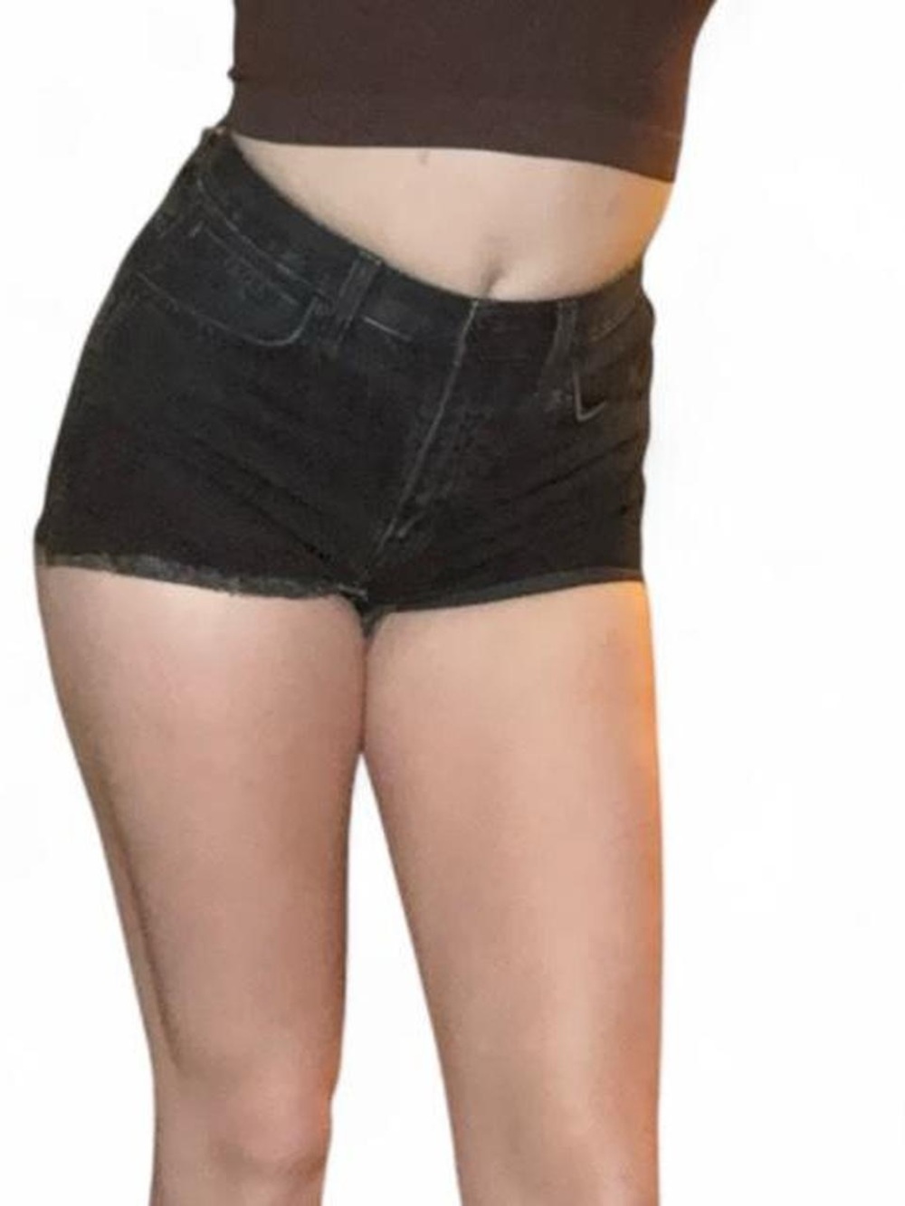 Sunday Best Black High-Rise Denim Cutoff Shorts - Picture 2 of 4